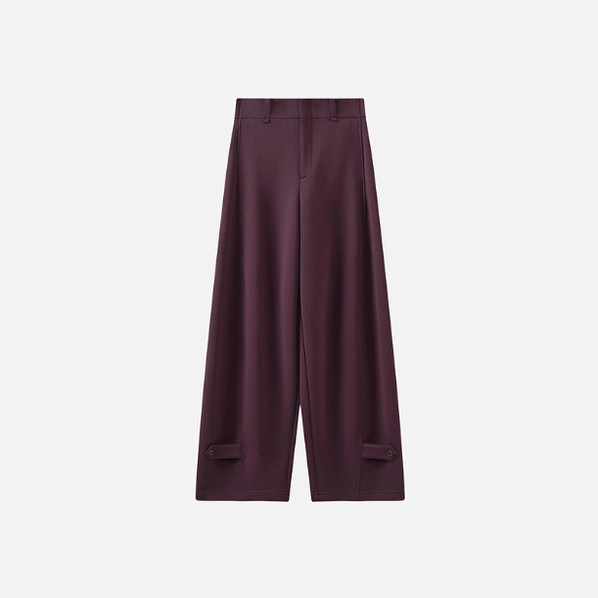 衣播商场女装复古简约通勤阔腿裤宽松休闲裤BDT1KD1228四季流转