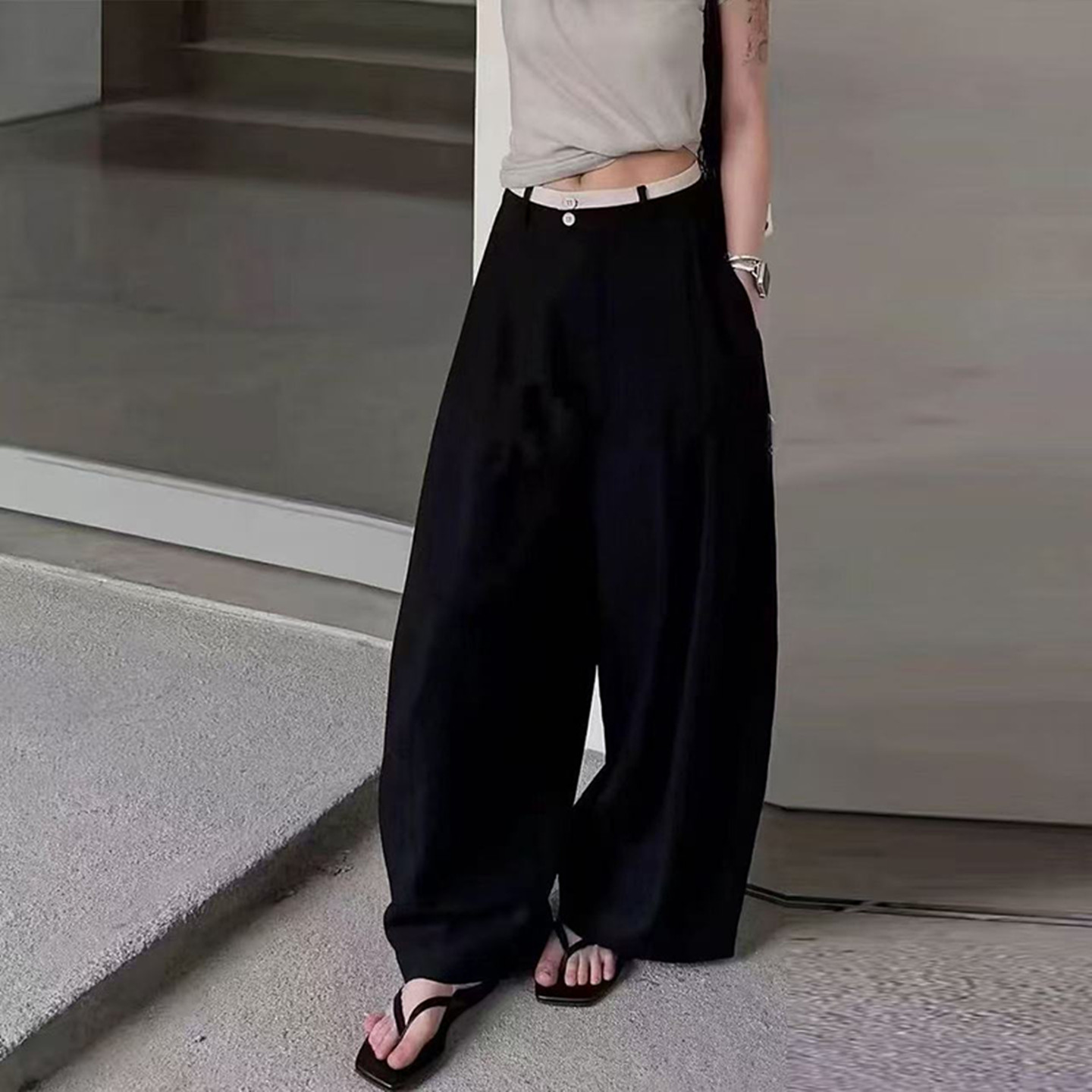 休闲裤子女宽松显瘦新款阔腿裤