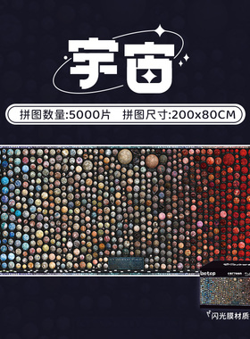 botop 宇宙5000片拼图进口蓝卡闪光膜成人减压儿童玩具礼物装饰