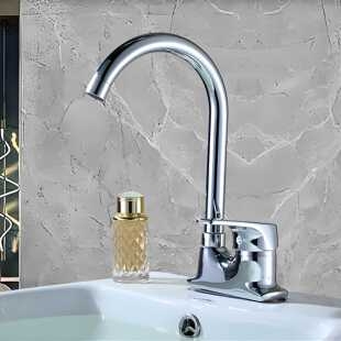 黄铜双孔卫生间洗脸盆冷热水龙头老式洗手盆面盆三孔通用万向厨房