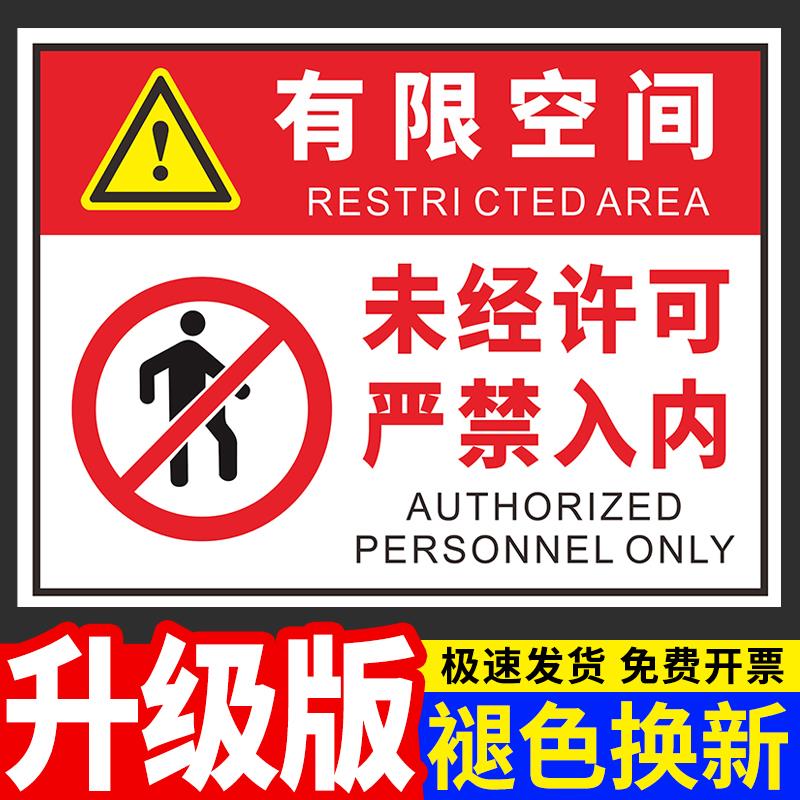 有限空间未经许可严禁入内安全告知牌警示标志牌职业病危害告知卡安全风险点提示牌污水处理池冷库危险标识牌