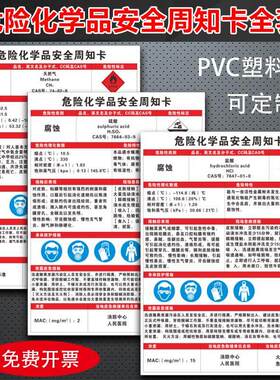 全套油漆/稀释剂/硫酸/硝酸/天然气/液化气危化品危险品标志牌指示牌标识贴危险化学品周知卡标识贴标志牌
