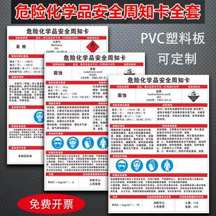 全套油漆/稀释剂/硫酸/硝酸/天然气/液化气危化品危险品标志牌指示牌标识贴危险化学品周知卡标识贴标志牌