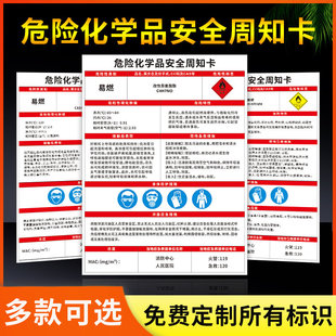 危险化学品安全周知卡改性异氰酸酯高纯硫高碘酸钾高氯酸高氯酸镁告知卡告知牌危险品标识贴标志牌提示贴定制