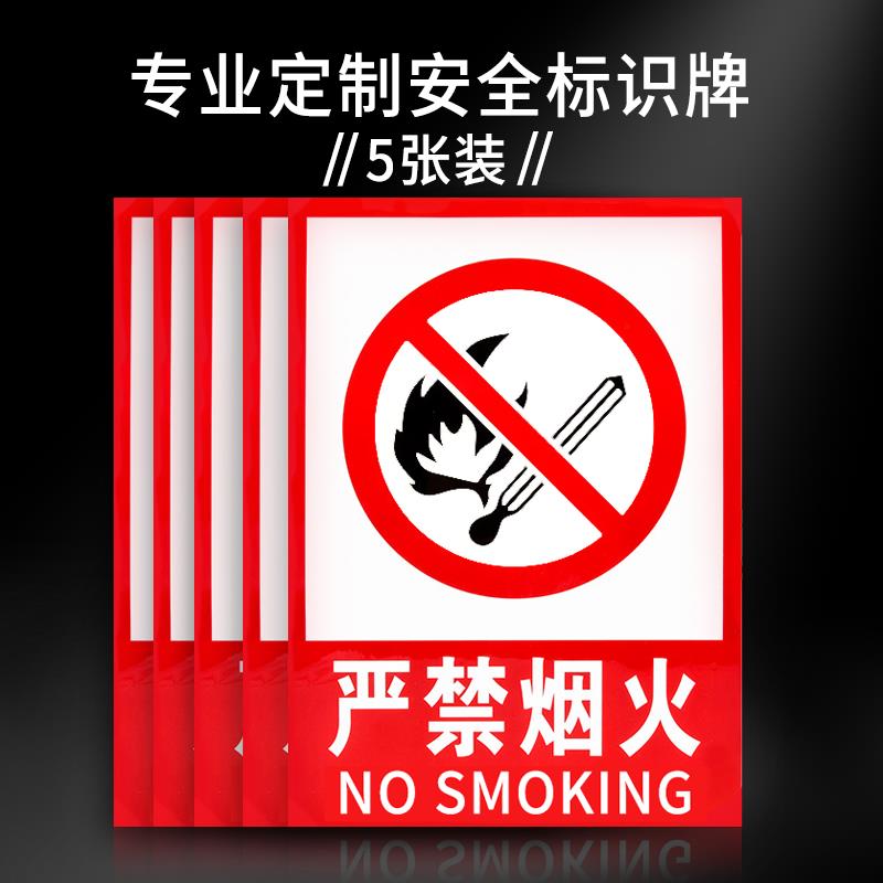 严禁烟火警示牌消防标识标牌仓库重地闲人免进墙贴纸禁止吸烟提示牌警告标志工地工厂车间安全生产警示标识牌