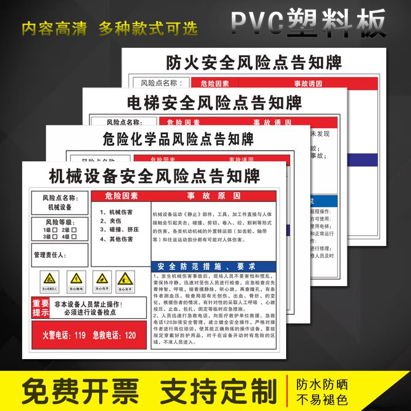 风险点告知卡配电房生产车间仓库安全告知牌用电安全机械设备安全警示牌标识标志牌有限空间周知卡风险告知卡