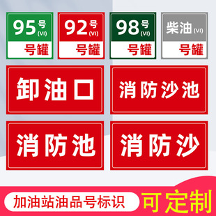 加油站油品标识牌油罐号牌油气牌消防池消防沙卸油口提示指示牌加油站中石化石油指示标志牌标贴标语