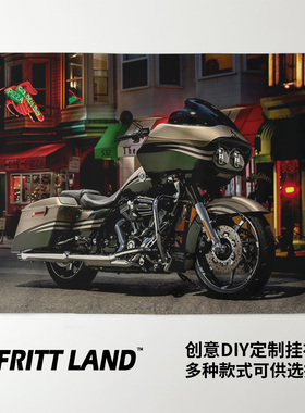 哈雷CVO公路滑翔美式摩托巡航重型机车周边装饰背景墙布挂布海报