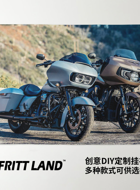 哈雷公路滑翔Road Glide美式摩托重机车周边装饰背景墙布挂布海报