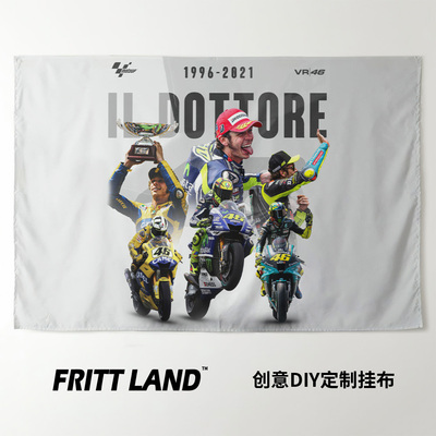 motogp赛车46号车手海报背景布