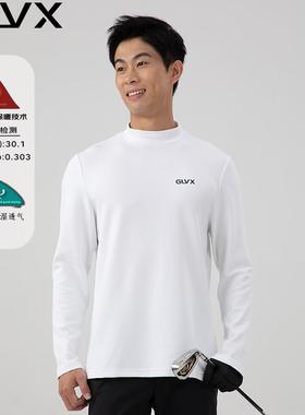 高尔夫服装男秋冬加绒保暖 弹力速干修身打底衫
