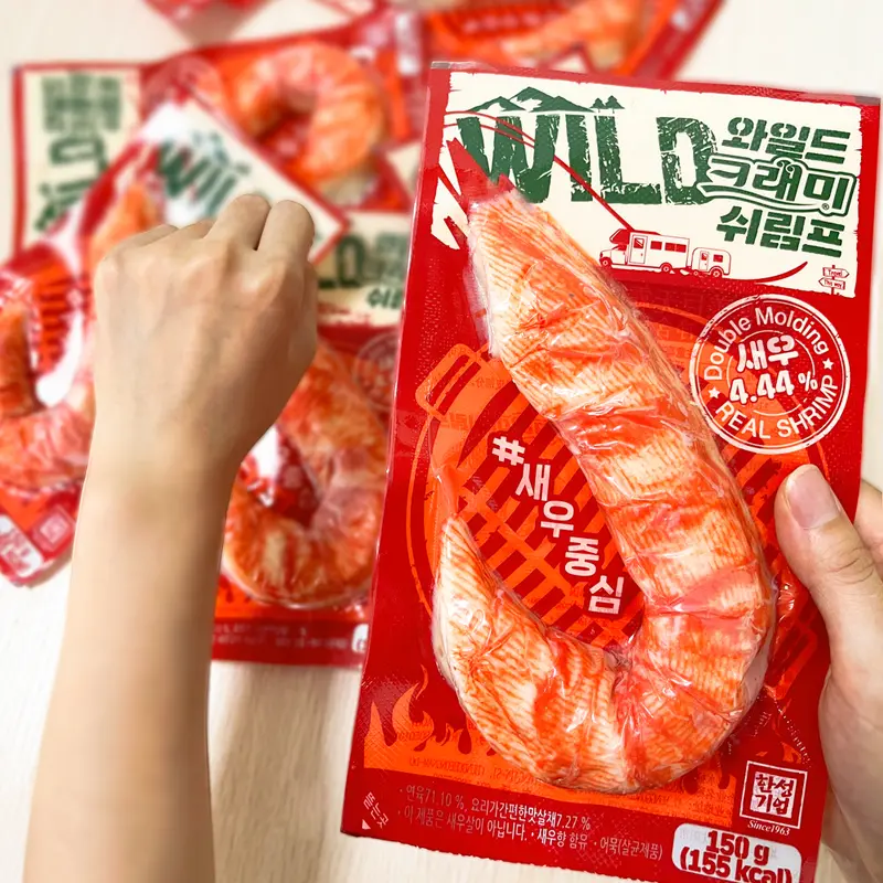 韩国进口客唻美巨无霸鲜虾鳕鱼棒150g鲜虾夹心零食冷藏高蛋白零食