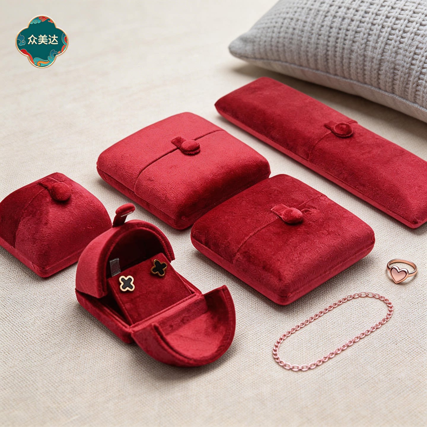 高档首饰盒戒指项链手镯手链耳钉结婚求婚盒子轻奢珠宝包装收纳盒