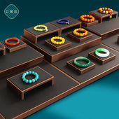 众美达珠宝展示道具定制翡翠玉器手镯柜台陈列套装 文玩佛珠首饰架