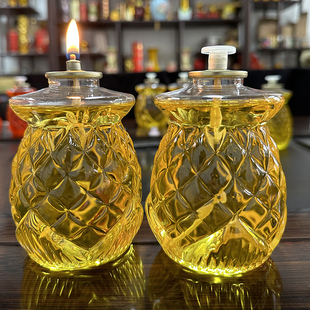 供佛蜡烛无烟无异味 送防风罩液体菠萝酥油灯24小时凤梨款