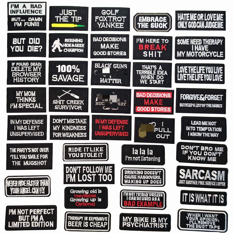 电脑绣花标英文字母补丁贴衣服肩章长方形臂章刺绣布贴装辅料