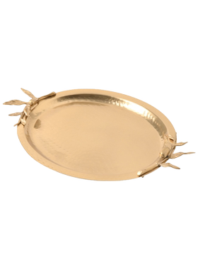 欧式轻奢客厅金银色铜托盘