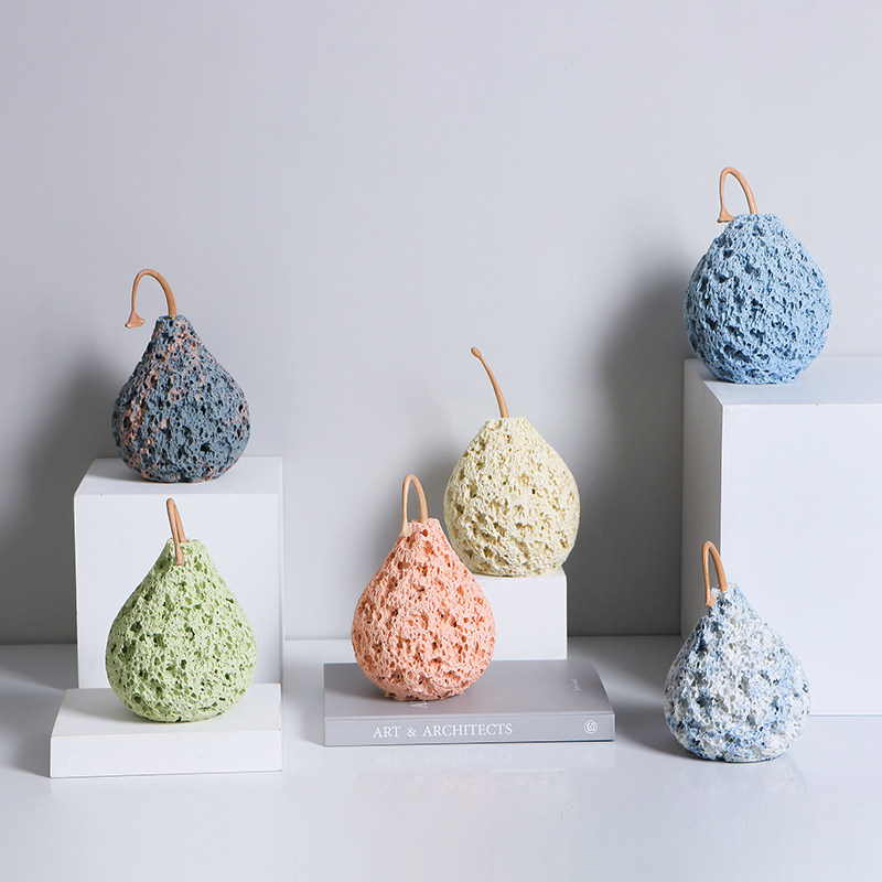 现代简约多色陶瓷梨子水果摆件创意样板间客厅电视柜软装饰品摆设