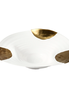 现代轻奢茶几白色陶瓷果盘摆件