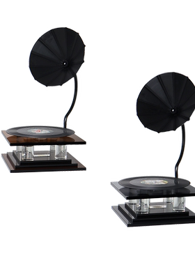 简约现代书房水晶仿真留声机摆件