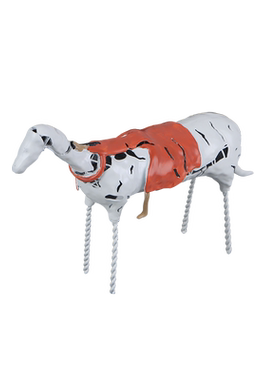 现代新中式白马背上小女孩摆件抽象装饰品轻奢设计师创意家居摆设