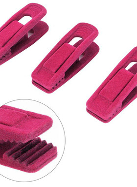 植绒夹子天鹅绒防滑塑料衣架整理配件晾晒衣服专用裤子夹长绒夹子