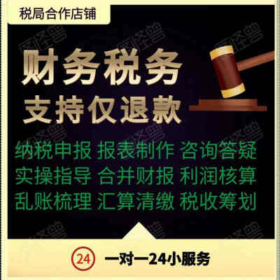 代实操合并财务报表制作梳理乱账税务申报筹划咨询答疑汇算清缴