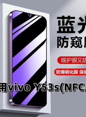 适用vivoY53sNFC版钢化膜V2069A防蓝光防窥膜手机膜丫53s黑边护眼膜防偷窥看5G全屏防摔防爆高清保护隐私贴膜