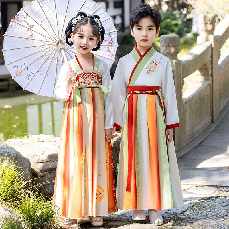 汉服男童2026新款女童六一演出服儿童古装国学服古风超仙唐装女款图片
