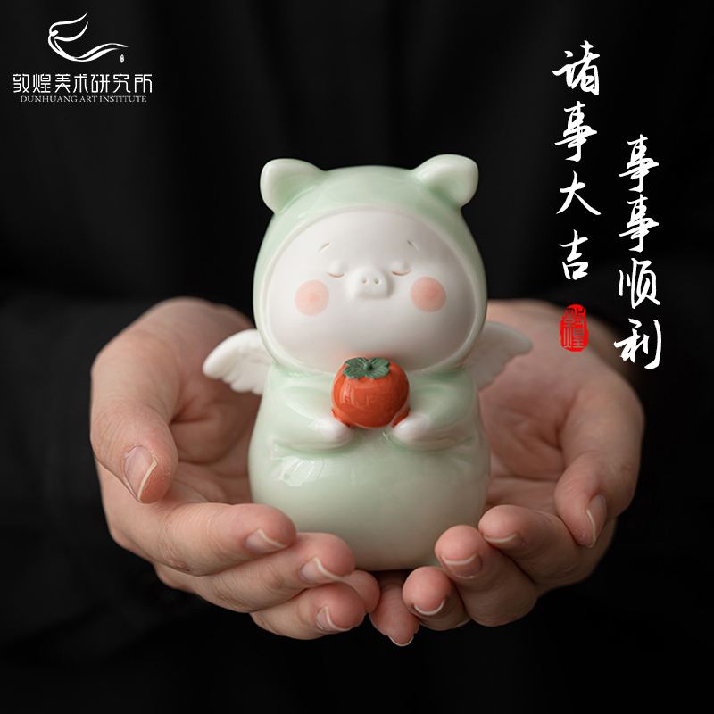 敦煌可爱创意诸事大吉陶瓷摆件
