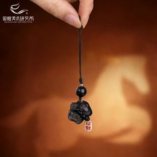 敦煌绮梦·曜马呈祥银曜石马上发财手机挂件国潮好运新年伴手礼