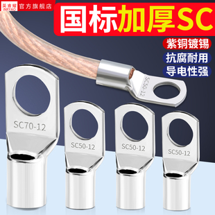 国标SC窥口冷压端子紫铜线鼻子1.5-630平方电线压接线端子铜鼻子