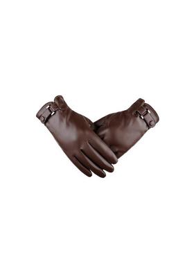 2018 winter glove pu leather phone screen touch men gloves