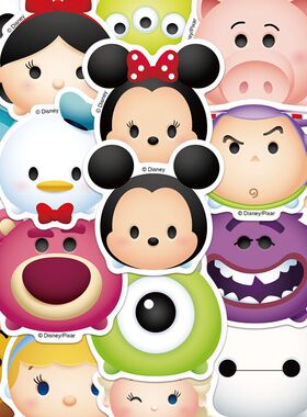 50张迪士尼松松Tsum Tsum贴纸q版卡通可爱手账手机壳水杯防水贴画