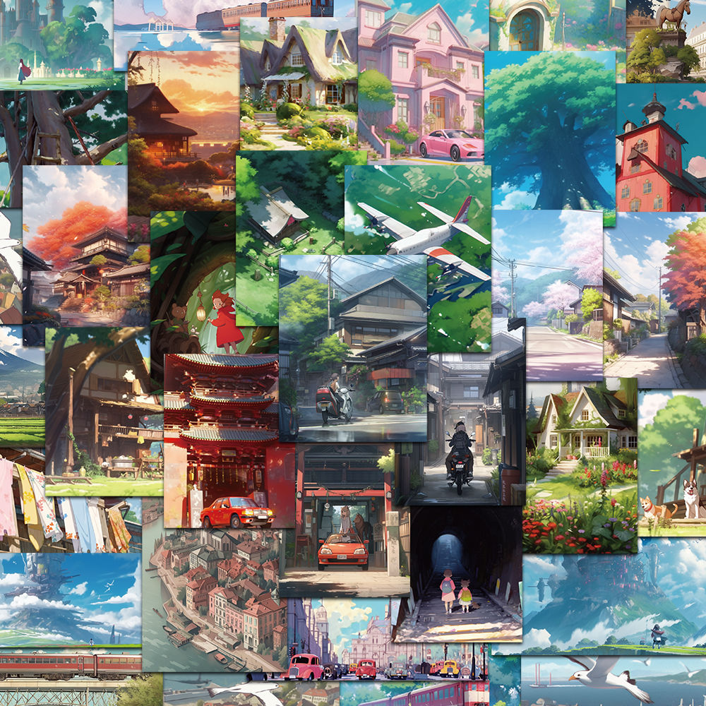 新款180张动漫风景高颜值贴纸