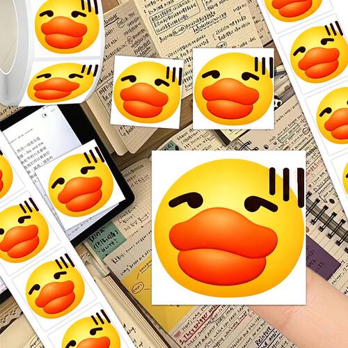 2000贴鸭子嘴无语表情包卷卷贴