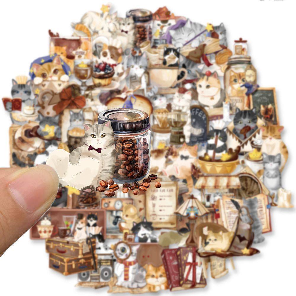 100张复古魔法小猫可爱卡通贴纸可爱手账手机贴画diy防水装饰贴画,文具电教/文化用品/商务用品,贴纸/立体贴纸,淘宝优惠券,粉丝福利购,淘宝优惠卷