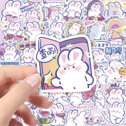 120张卡通可爱贴纸少女心高颜值ins风手账笔记本电脑装饰贴画防水