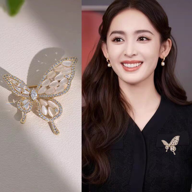 奢华香奈小香儿双C家称蝴蝶胸针