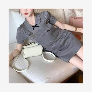 香氛蒙太奇 三色乖巧娃娃领薄款针织短袖上衣女