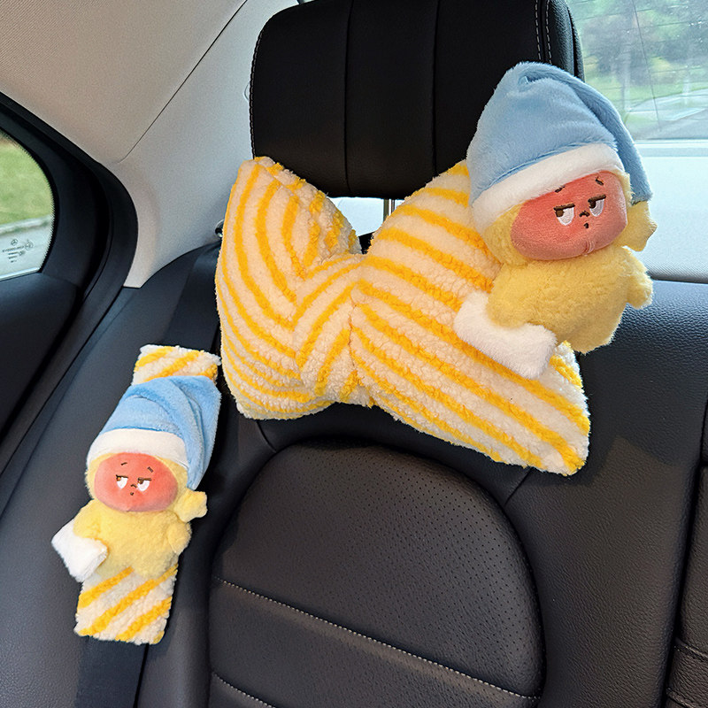 汽车枕头护颈枕可爱星星人车内车用靠枕车载座椅枕头内饰用品女士