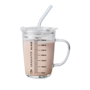 家用耐高温牛奶杯微波炉可加热专用玻璃杯带刻度杯子早餐喝奶水杯