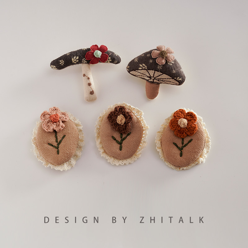森系可爱花朵蘑菇胸针