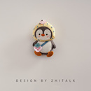 可爱布艺小企鹅胸针玩偶配饰挂件别针装 饰品