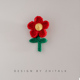 饰衣服 日系可爱大红花花装 织语原创新款 树叶小红花胸针胸花配饰