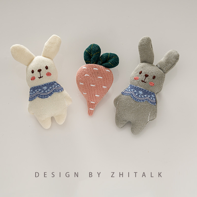 布艺兔子公仔玩偶胸针