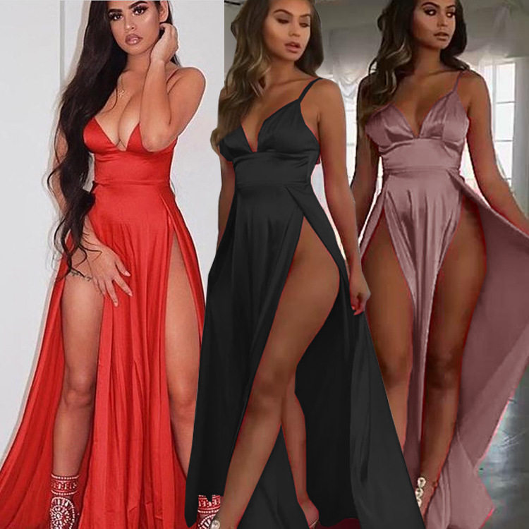 womenclothes绸缎性感低