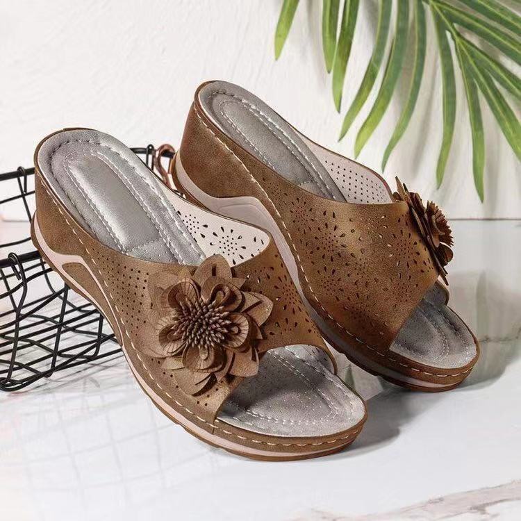 shoeswomen大码坡跟拖鞋