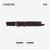 YUMCHIC 有且嬉皮士双层腰带双针造型设计感双排扣分体式 皮带