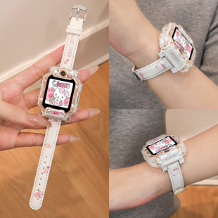 【萌趣卡通皮表带】适用小天才电话手表z9/z10/z11印花亲肤d2/d3/u5/n5/q3/z7a/z6pro学生替换手腕带z8保护壳